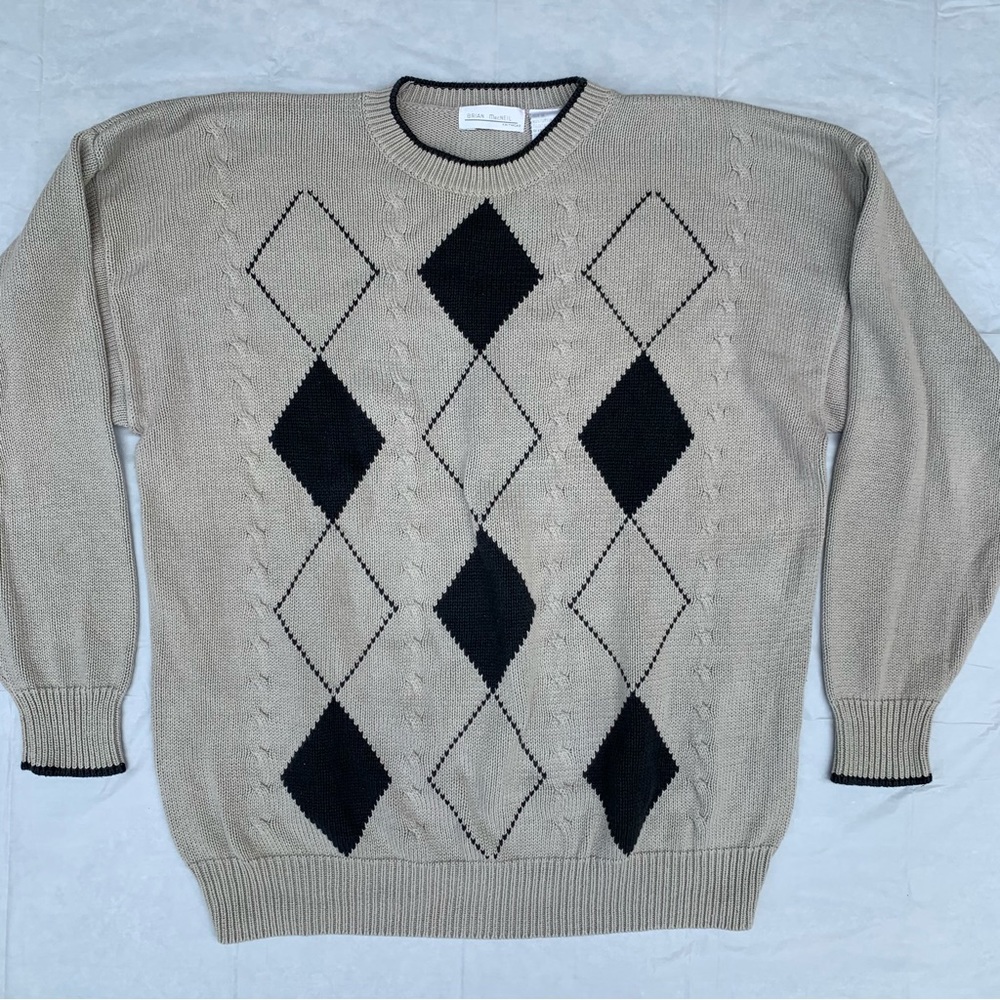 90’s Brian MacNeil Argyle dad Grandpa Dad Sweater